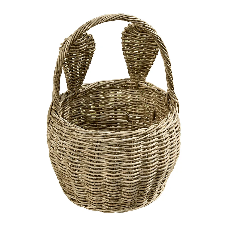 WHIMSYWOOD Hasenkorb – Handgeflochtener Rattan-Aufbewahrungskorb in Hasenform für Kinderzimmer