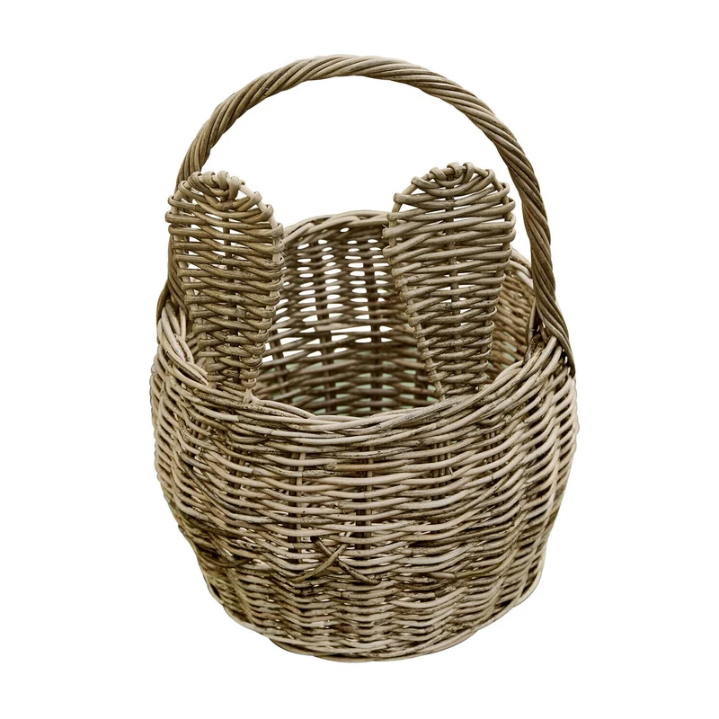 WHIMSYWOOD Hasenkorb – Handgeflochtener Rattan-Aufbewahrungskorb in Hasenform für Kinderzimmer