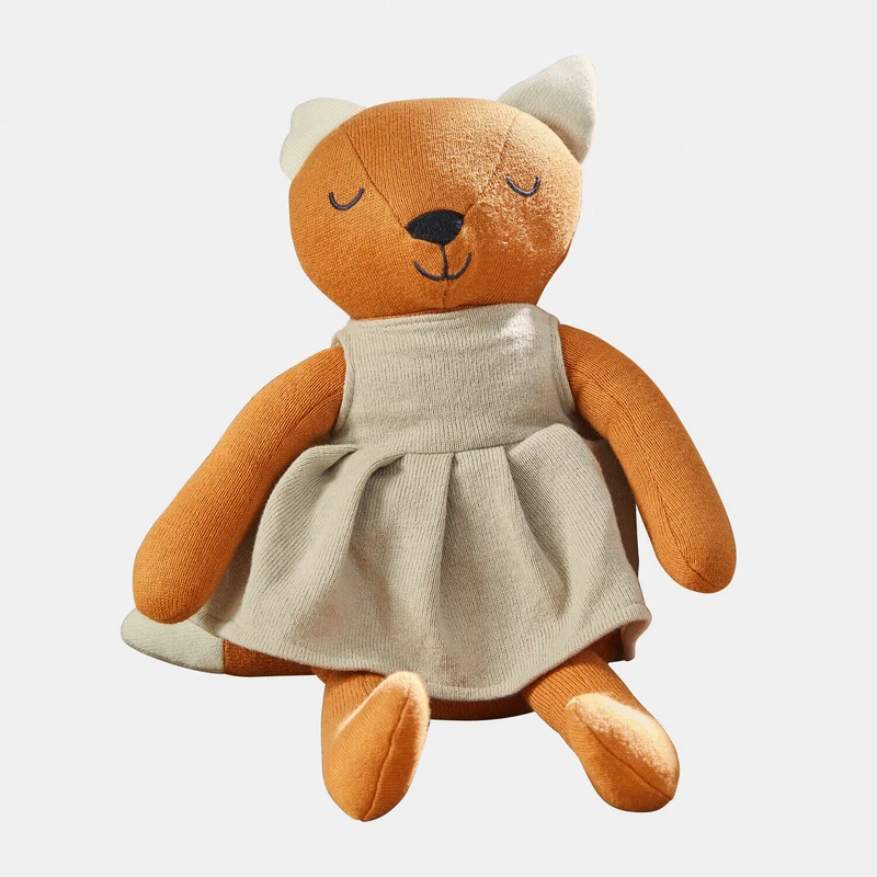 FUZZLIN Kuschelfuchs – Gestricktes Stofftier Für Kinder Zum Kuscheln Und Spielen