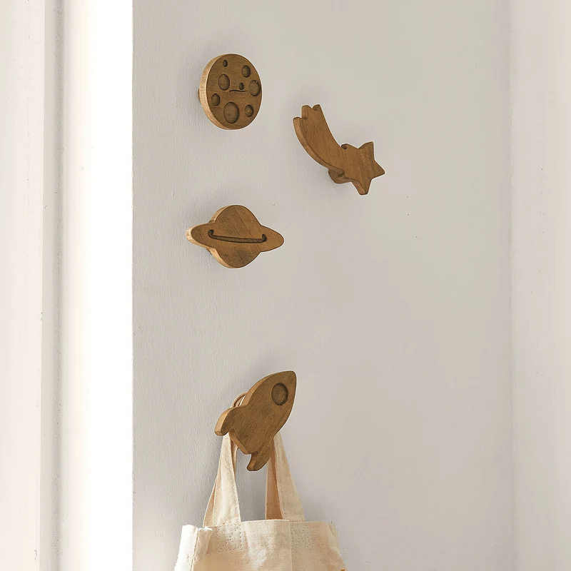 XELTRA Wandhaken 4er-Set – Verspielte Weltraum-Haken Für Kinderzimmer
