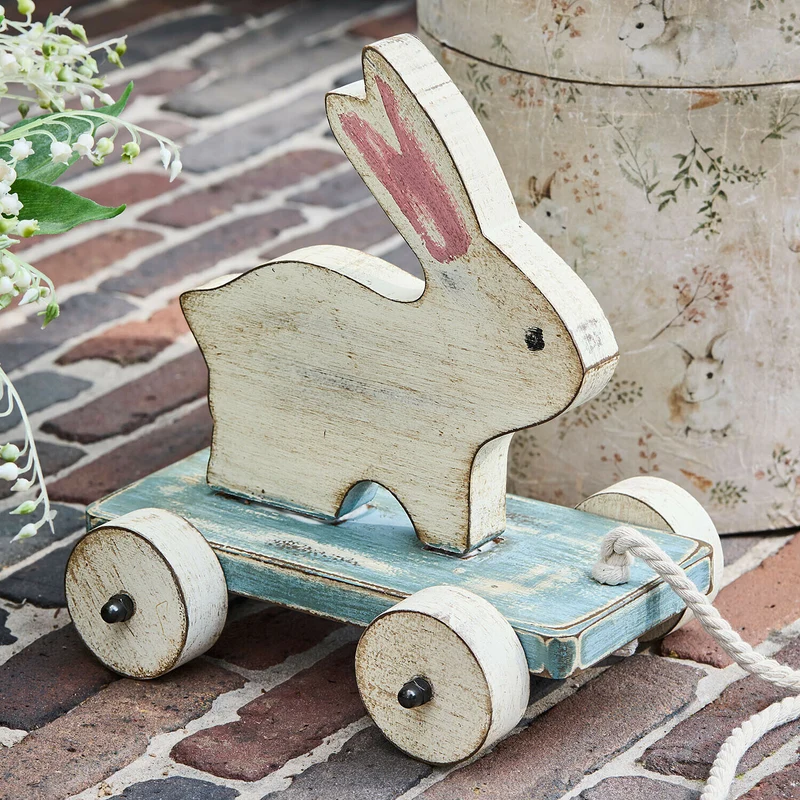 MOIRAINE Ziehfigur – Klassisches Holz-Ziehspielzeug Im Vintage-Hasen-Design