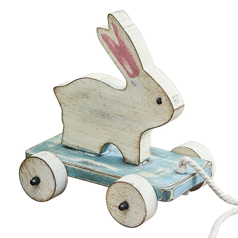 MOIRAINE Ziehfigur – Klassisches Holz-Ziehspielzeug Im Vintage-Hasen-Design