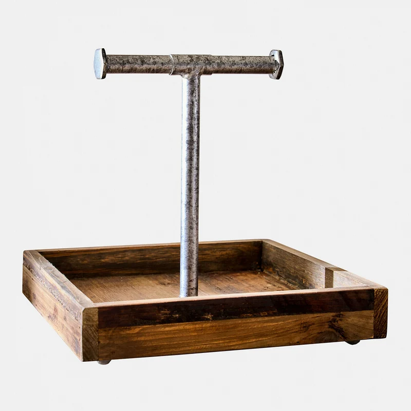 FARROWBY Tablett – Handgefertigtes Serviertablett Aus Mangoholz Mit Antik-Finish