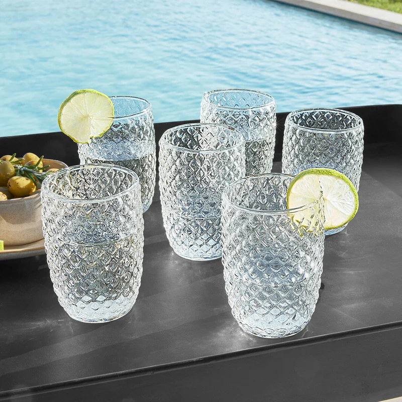 IVORIAS Glas 6er-Set – Elegante Trinkgläser Mit Strukturdesign
