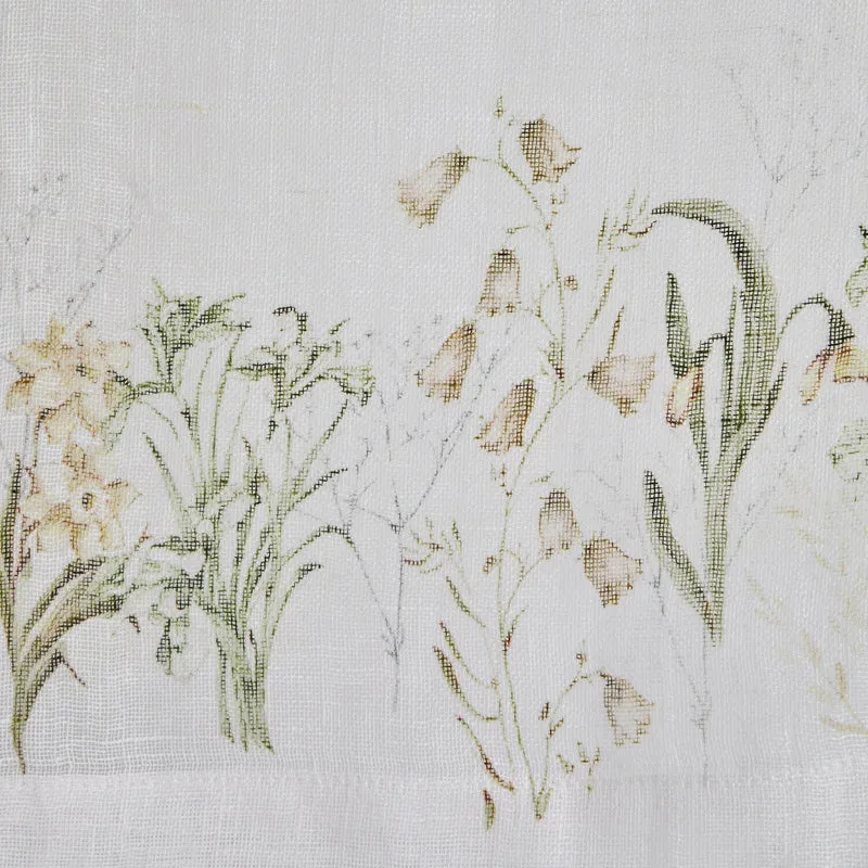LOZÈRE Scheibengardine – Romantische Leinengardine Mit Floralem Print