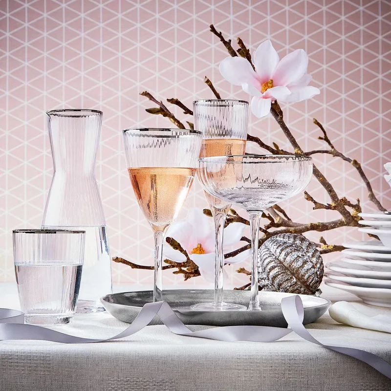GOLDEN TWENTIES Wasserglas 4er-Set – Elegante Kristallgläser Mit Goldrand