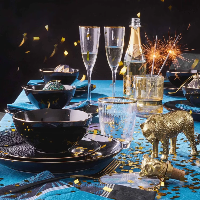 GOLDEN TWENTIES Wasserglas 4er-Set – Elegante Kristallgläser Mit Goldrand