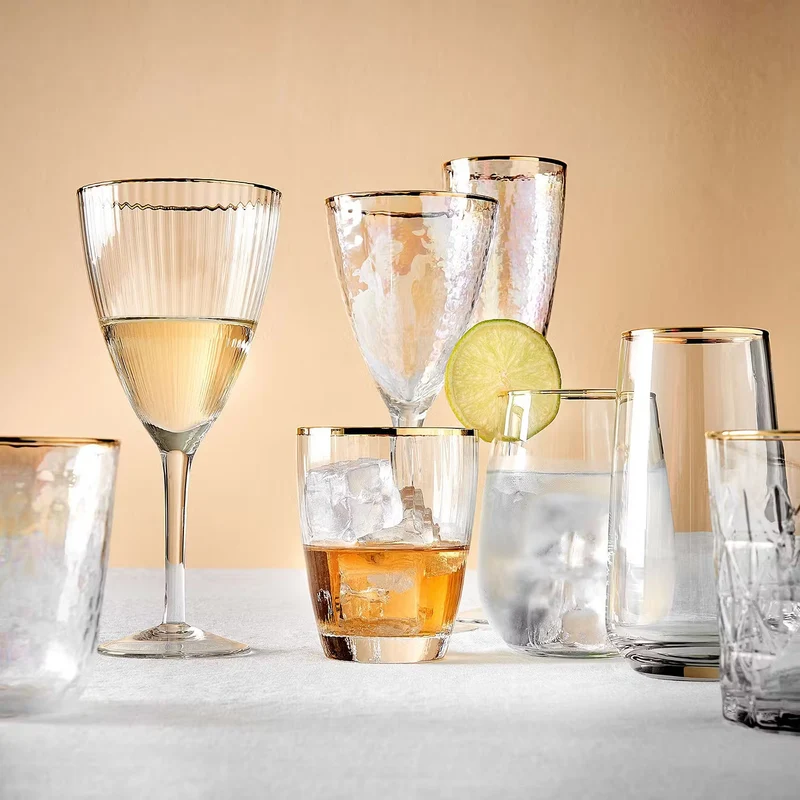 GOLDEN TWENTIES Wasserglas 4er-Set – Elegante Kristallgläser Mit Goldrand