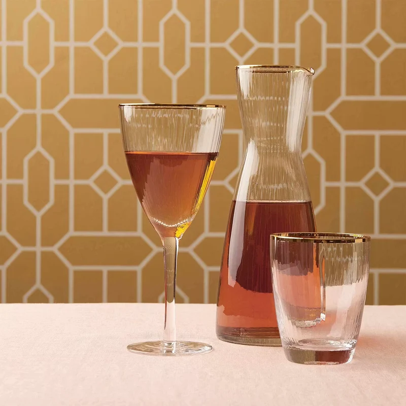 GOLDEN TWENTIES Wasserglas 4er-Set – Elegante Kristallgläser Mit Goldrand