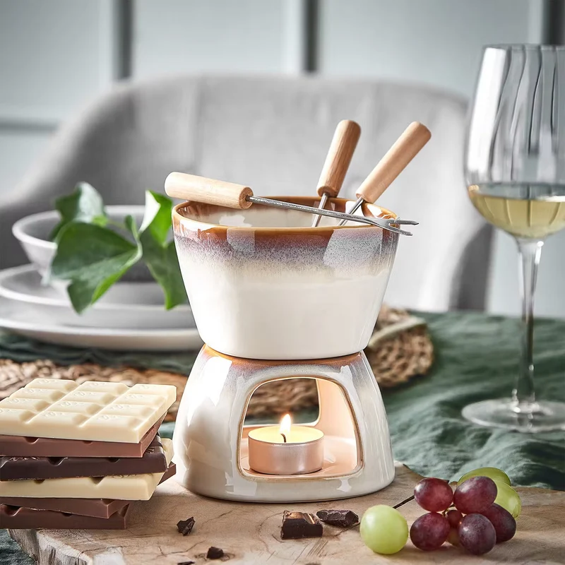 MINI Fondue Au Chocolat – Kompaktes Schokoladenfondue-Set Für Süße Genussmomente