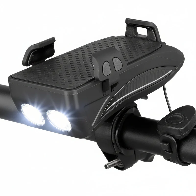 Fahrradlicht mit Powerbank – Handyhalterung & helles LED-Licht
