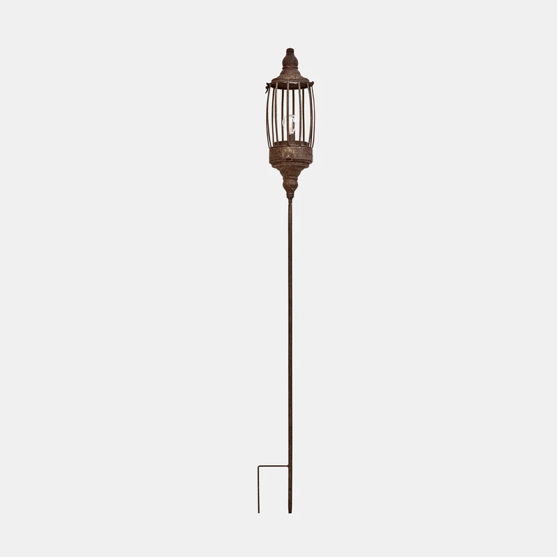LAGIA Wiederaufladbare LED-Laterne – Vintage Gartenlaterne mit Erdspieß und USB-C-Ladung