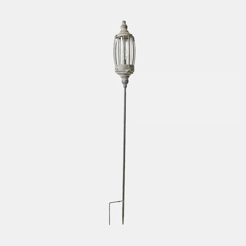 LAGIA Wiederaufladbare LED-Laterne – Vintage Gartenlaterne mit Erdspieß und USB-C-Ladung