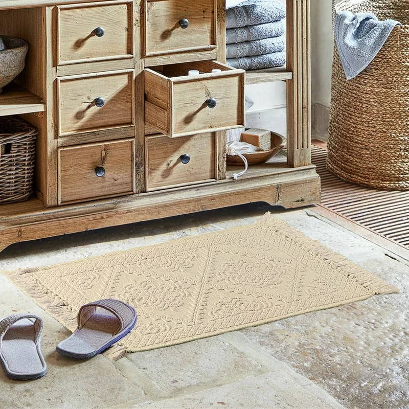 MIVOREX Badematte – Weiche Baumwoll-Jacquard Badematte