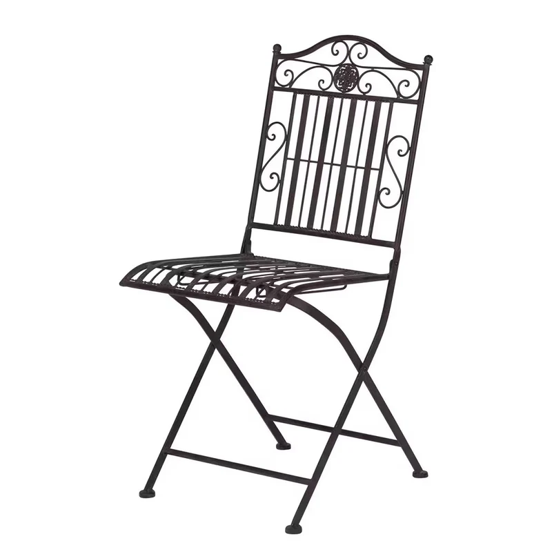 TERRACE HILL Gartenmöbel-Set 3-teilig – Vintage Klappbares Eisen-Bistro-Set