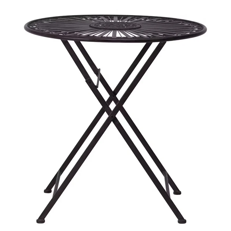 TERRACE HILL Gartenmöbel-Set 3-teilig – Vintage Klappbares Eisen-Bistro-Set