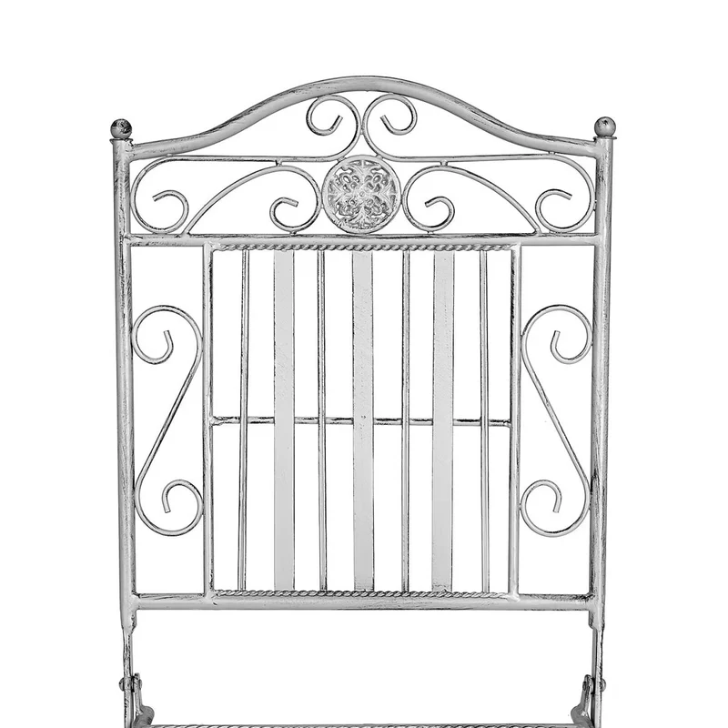 TERRACE HILL Gartenmöbel-Set 3-teilig – Klappbares Eisen-Bistro-Set in Vintage Grau