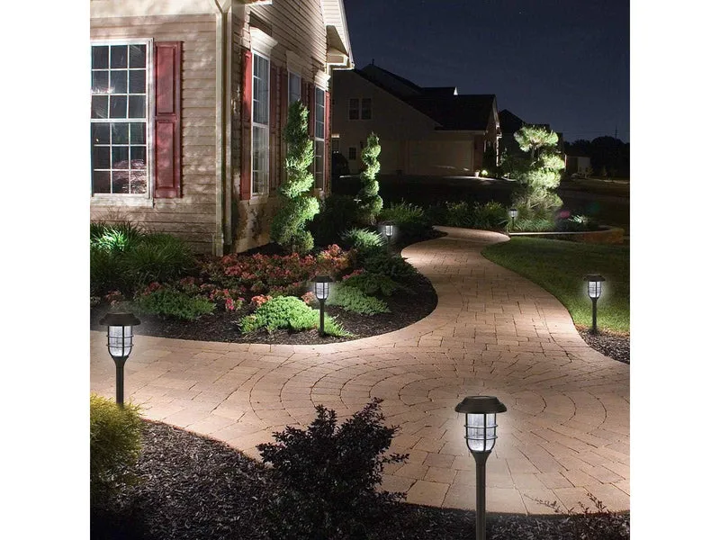 8x Solarleuchten Kaltweiß Garten Solarlampe für Außen Gartenleuchten Wasserdichte LED Deko Wegleuchten für Rasen Terrasse Patio Weg