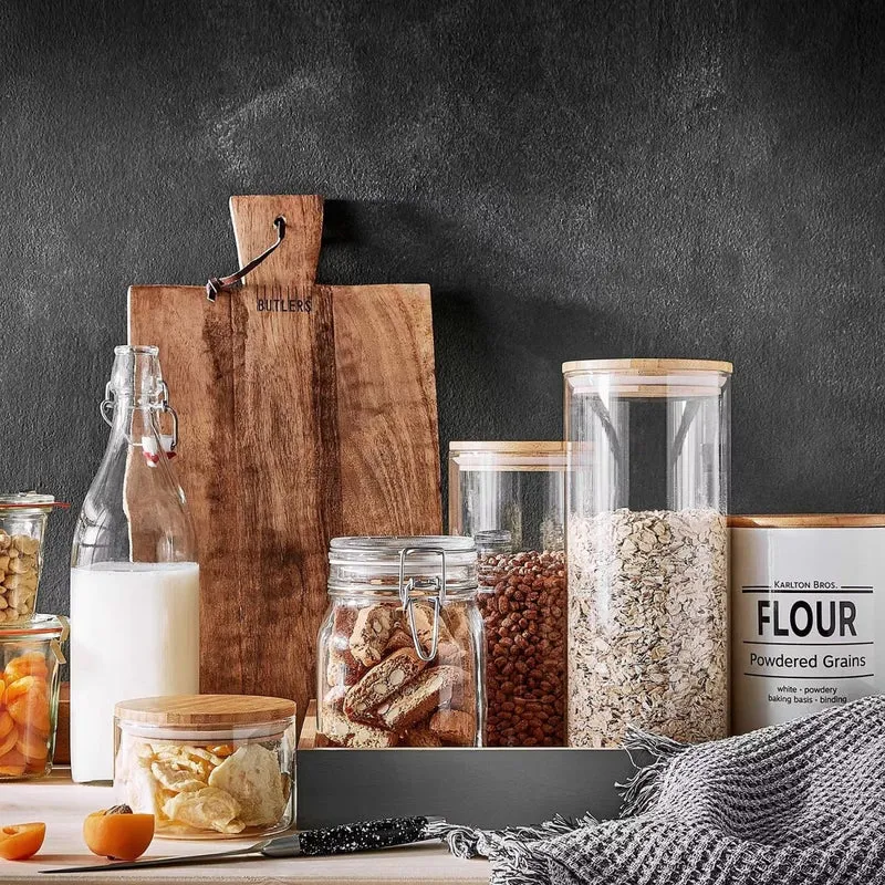 WOODLOCK Vorratsglas 1,75 L – Borosilikatglas Mit Bambusdeckel
