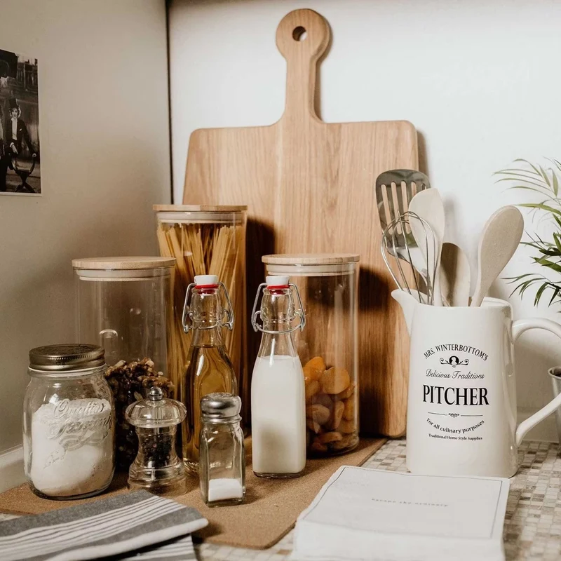 WOODLOCK Vorratsglas 1,75 L – Borosilikatglas Mit Bambusdeckel