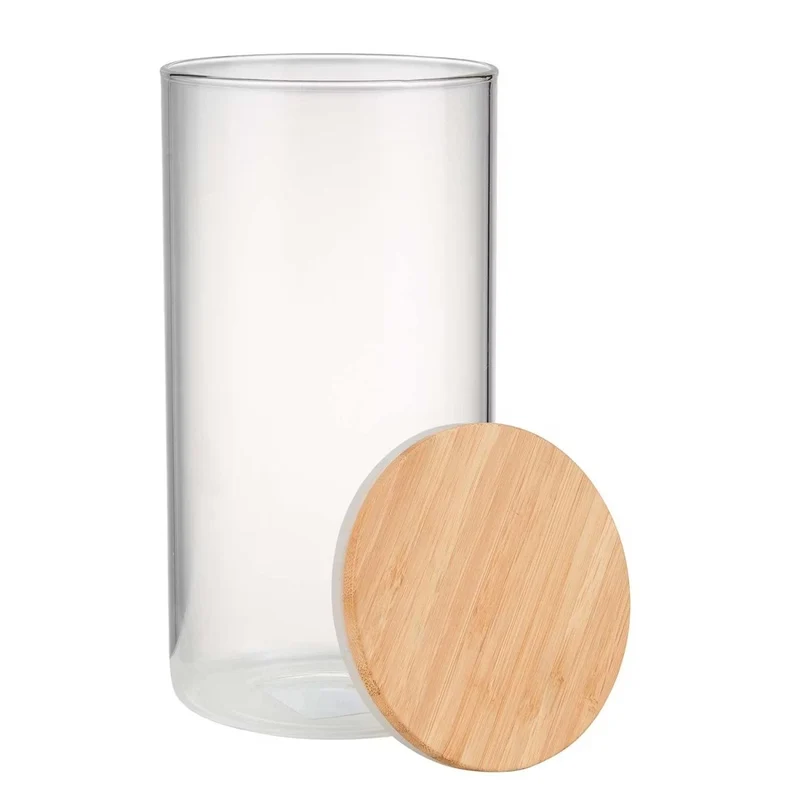 WOODLOCK Vorratsglas 1,75 L – Borosilikatglas Mit Bambusdeckel