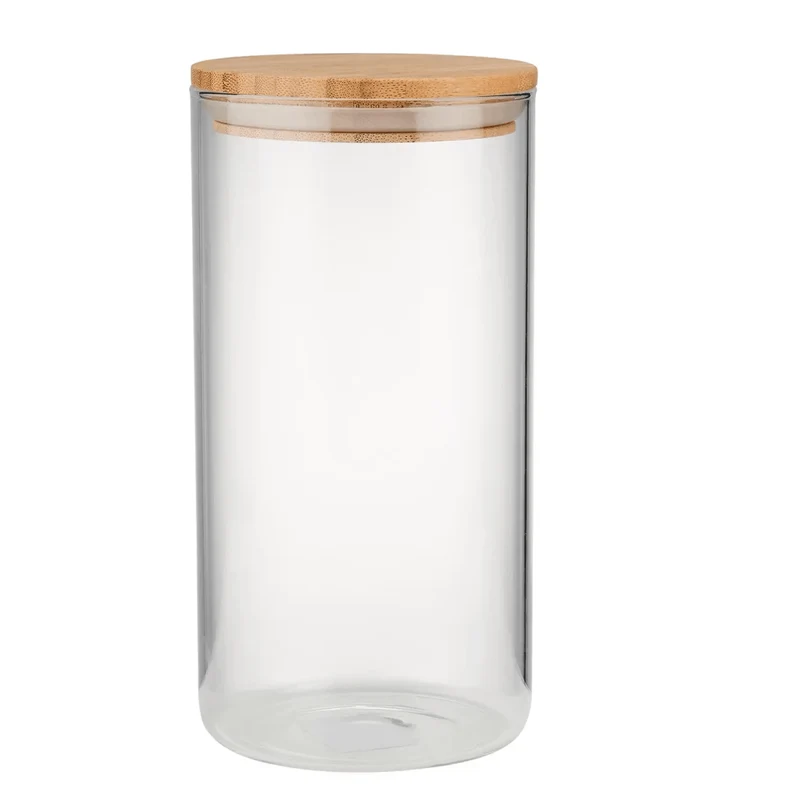 WOODLOCK Vorratsglas 1,75 L – Borosilikatglas Mit Bambusdeckel
