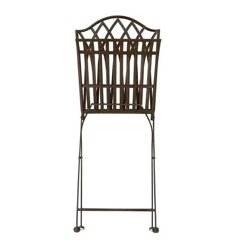 MANDALA GARDEN Gartenstuhl 2er-Set – Klappbare Metall-Outdoor-Stühle in Rustikal-Braun