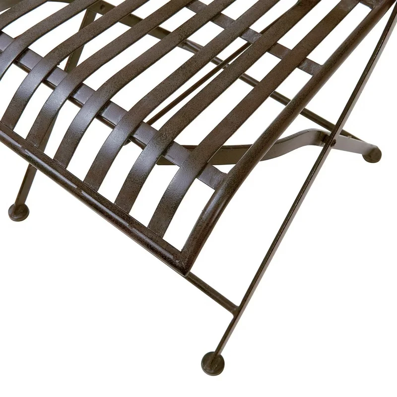 MANDALA GARDEN Gartenstuhl 2er-Set – Klappbare Metall-Outdoor-Stühle in Rustikal-Braun