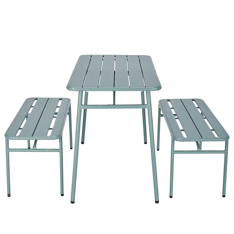 LINESIDE Gartenmöbel-Set 3-teilig – Stahl Bistro-Set in Salbeigrün