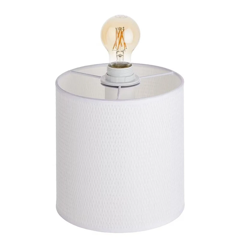 WHITE WEST Tischleuchte – Minimalistische weiße Metall- & Stoff-Tischlampe