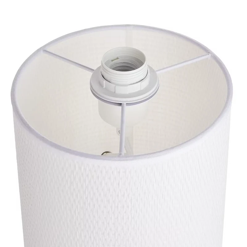 WHITE WEST Tischleuchte – Minimalistische weiße Metall- & Stoff-Tischlampe