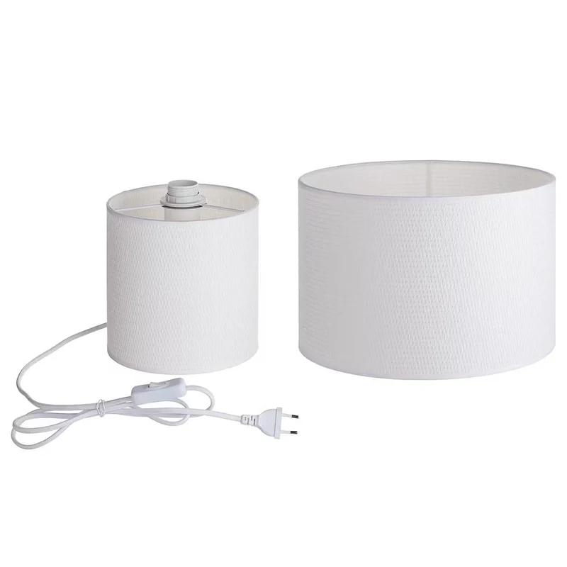WHITE WEST Tischleuchte – Minimalistische weiße Metall- & Stoff-Tischlampe