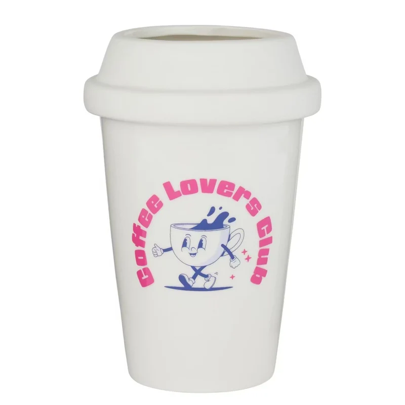 COFFEE LOVER Vase – Humorvolle Keramikvase in Kaffeetassen-Form
