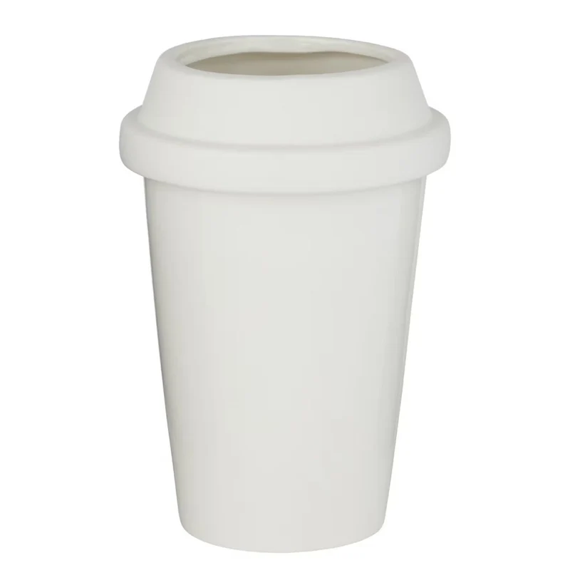 COFFEE LOVER Vase – Humorvolle Keramikvase in Kaffeetassen-Form