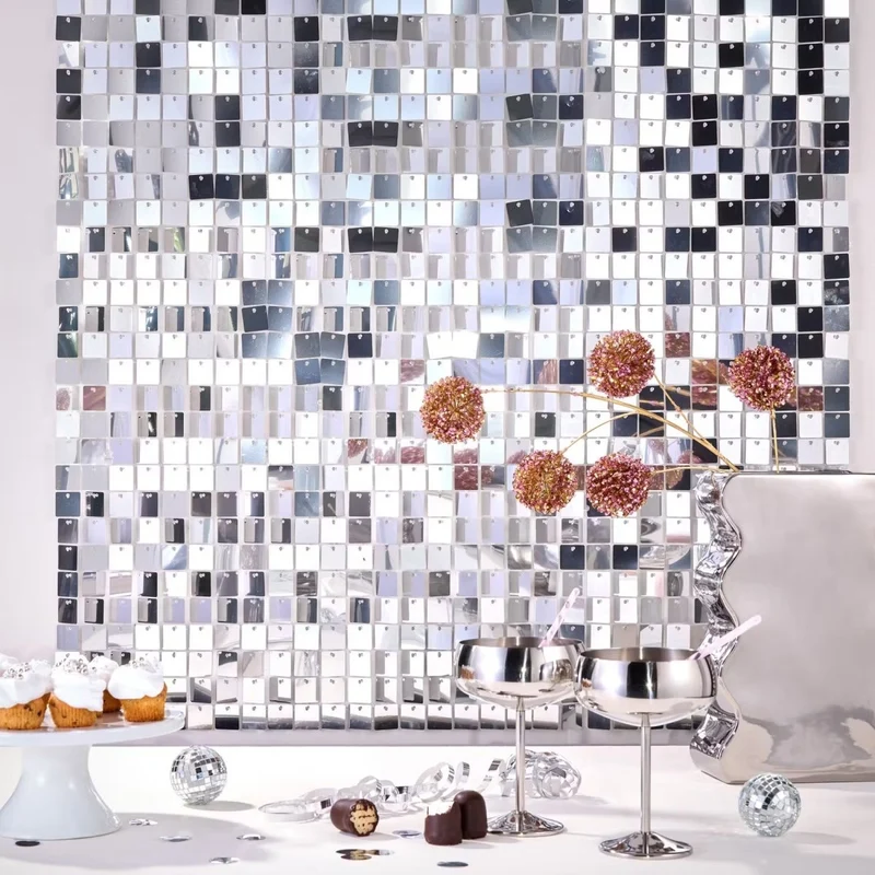 DISCO Wanddeko 4er-Set – Reflektierende Party-Wandkunst