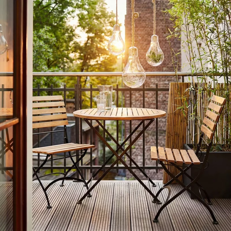 PARKLIFE Balkonmöbel-Set 3-teilig – Klappbares Gartenmöbel-Set Aus Akazienholz