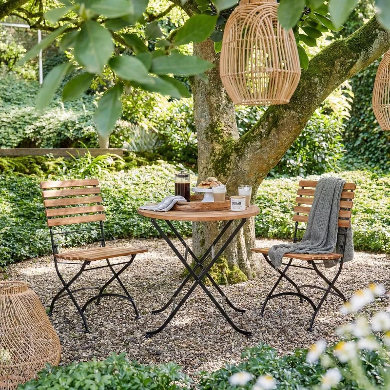 PARKLIFE Balkonmöbel-Set 3-teilig – Klappbares Gartenmöbel-Set Aus Akazienholz