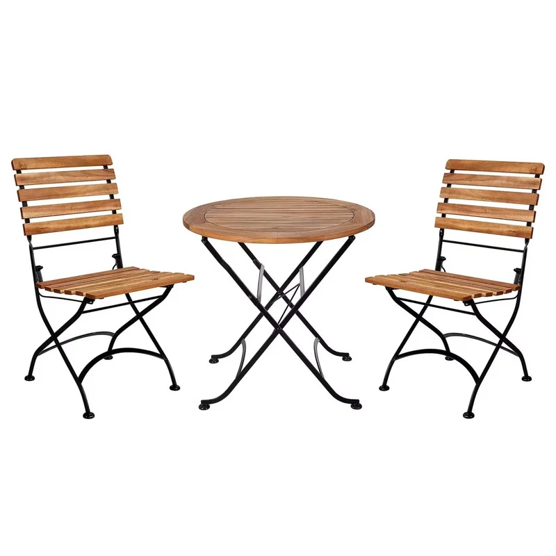 PARKLIFE Balkonmöbel-Set 3-teilig – Klappbares Gartenmöbel-Set Aus Akazienholz