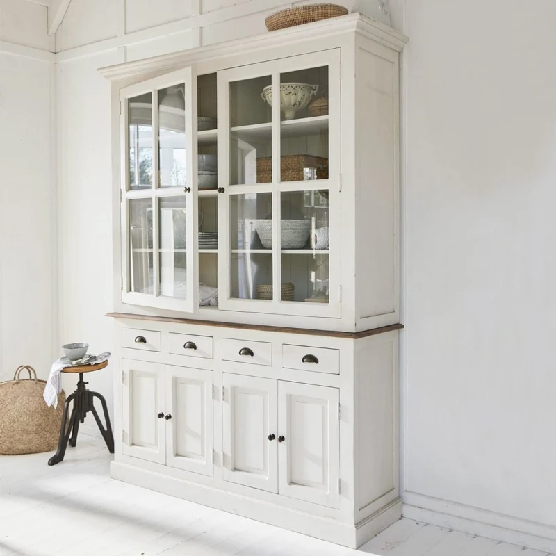 MORNINGSIDE Schrank – Massivholz-Vitrinenschrank Im Long-Island-Stil