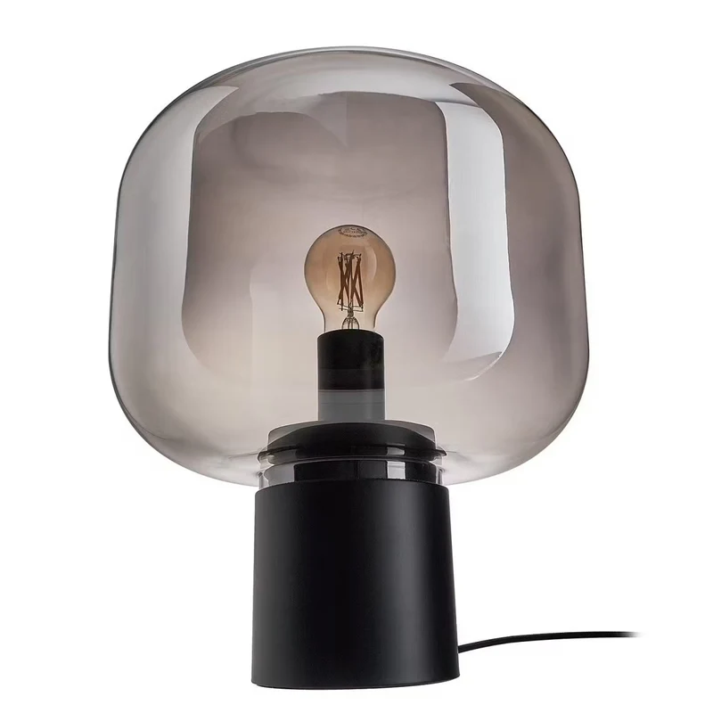 RUNA Tischleuchte – Moderne Tischlampe mit Rauchglas-Schirm