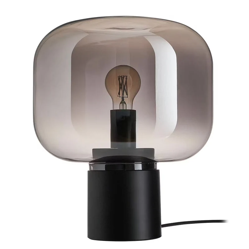 RUNA Tischleuchte – Moderne Tischlampe mit Rauchglas-Schirm