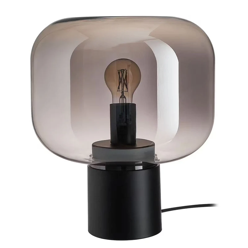 RUNA Tischleuchte – Moderne Tischlampe mit Rauchglas-Schirm