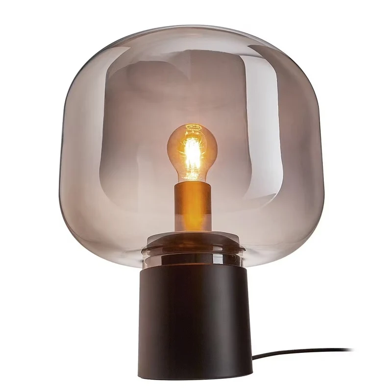 RUNA Tischleuchte – Moderne Tischlampe mit Rauchglas-Schirm