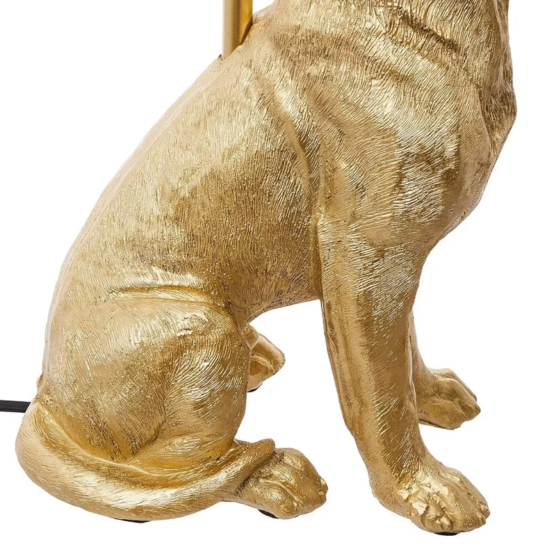 El Bello Hunde-Tischleuchte – Dekorative Designer-Lampe mit goldener Hundefigur