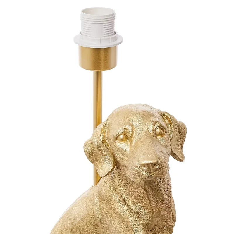 El Bello Hunde-Tischleuchte – Dekorative Designer-Lampe mit goldener Hundefigur