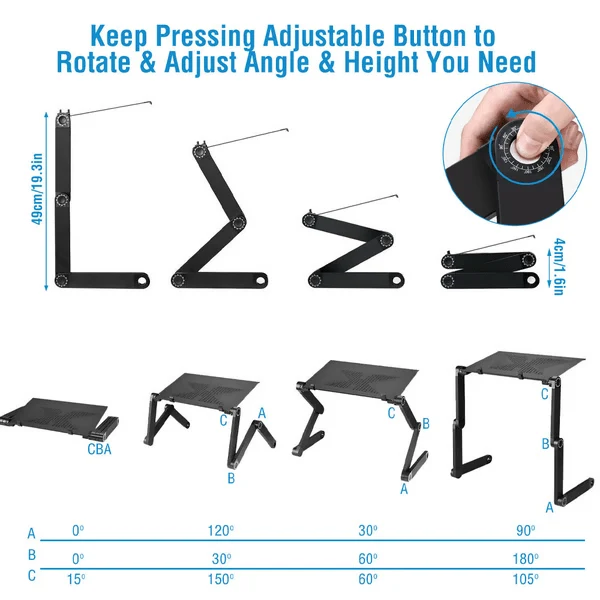 Laptopständer 360° – Verstellbar & Stabil mit Aluminium Design