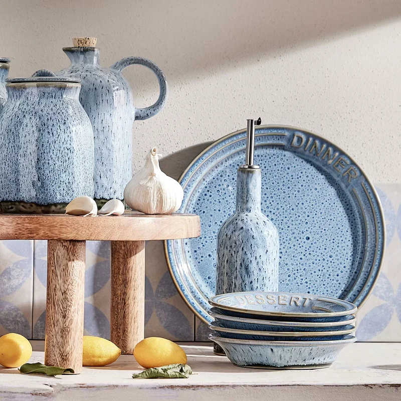 PORTIMAO Öl- & Essigflasche – Steinzeugflasche Mit Reaktiver Glasur Für Öl, Essig & Dressings