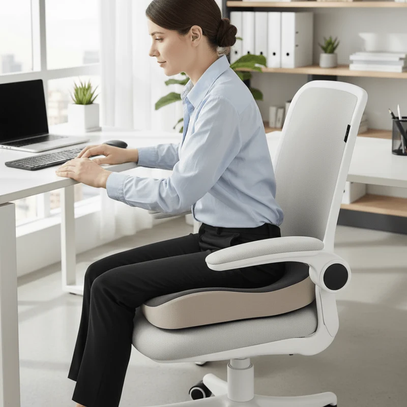 WORKEASE – Ergonomisches Memory-Schaum-Bürositzkissen für Haltungsunterstützung und Rückenkomfort