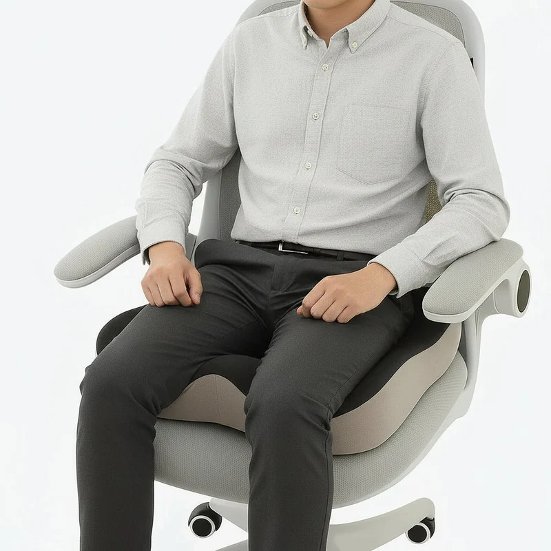 WORKEASE – Ergonomisches Memory-Schaum-Bürositzkissen für Haltungsunterstützung und Rückenkomfort