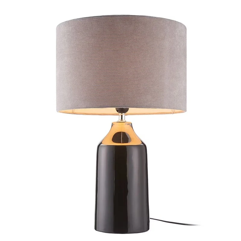 FRONT ROW Tischleuchte – Glamouröse Tischlampe Mit Goldfarbenem Keramikfuß